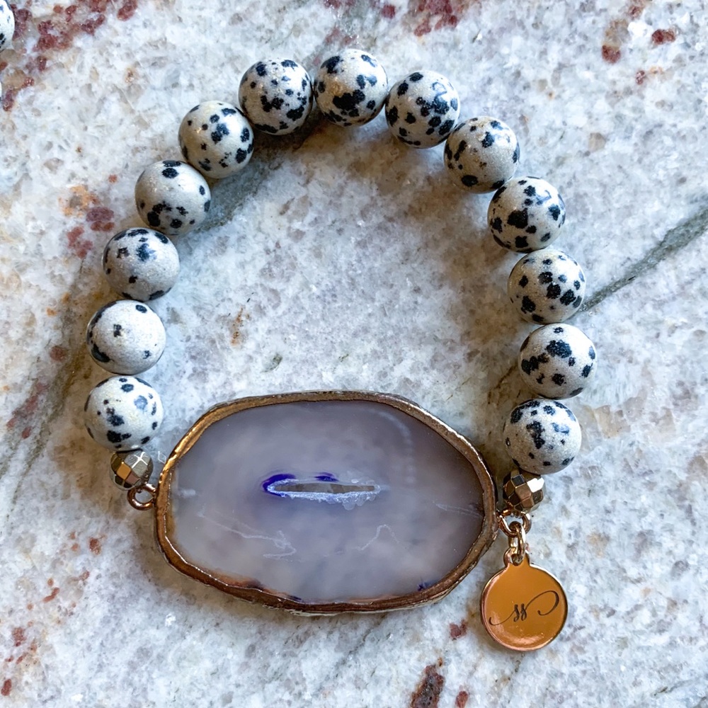 🦄HP🦄Purple Agate Jasper Bracelet - Picture 4 of 16